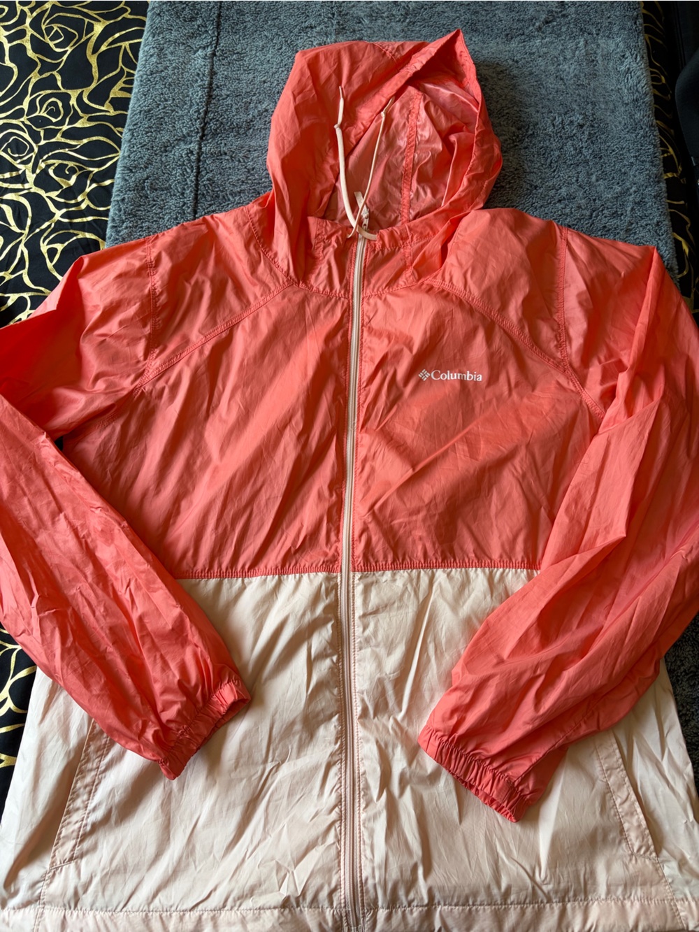 Columbia Flash Forward Printed Windbreaker Coral & Beige